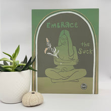 Load image into Gallery viewer, Embrace The Suck Original Gouache Painting on Board Green Grey Orange