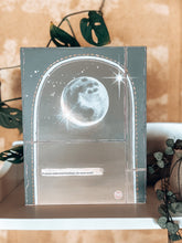Load image into Gallery viewer, Moon Star Original Painting Loneliness GreyBlue Peach and White