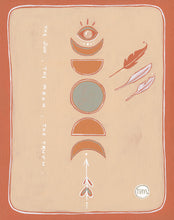 Load image into Gallery viewer, Sun Moon Truth Original Painting on Board Ochre GreyBlue Yellow Oxide and Titanium White