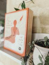 Load image into Gallery viewer, You are a Goddamn Cheetah Original Painting Ochre Titanium White and Brown Side View Natasha Mott